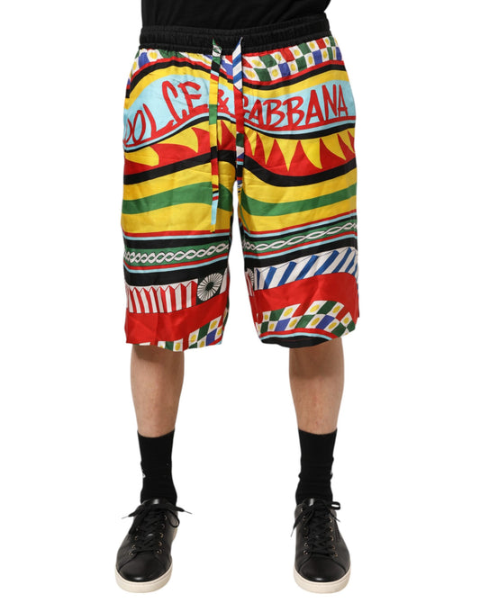 Dolce & Gabbana Flerfärgade Sicilianska Carretto Shorts Badkläder