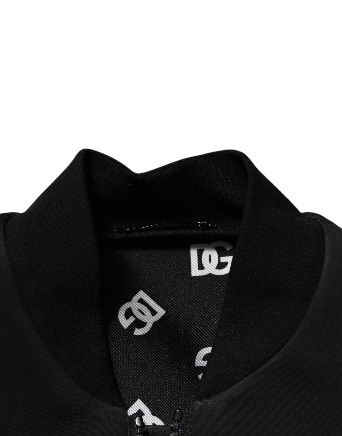Dolce & Gabbana svart bomberjacka i polyester med logotypplakett