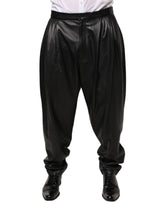Dolce & Gabbana Black Lamb Leather Trousers Men Pants