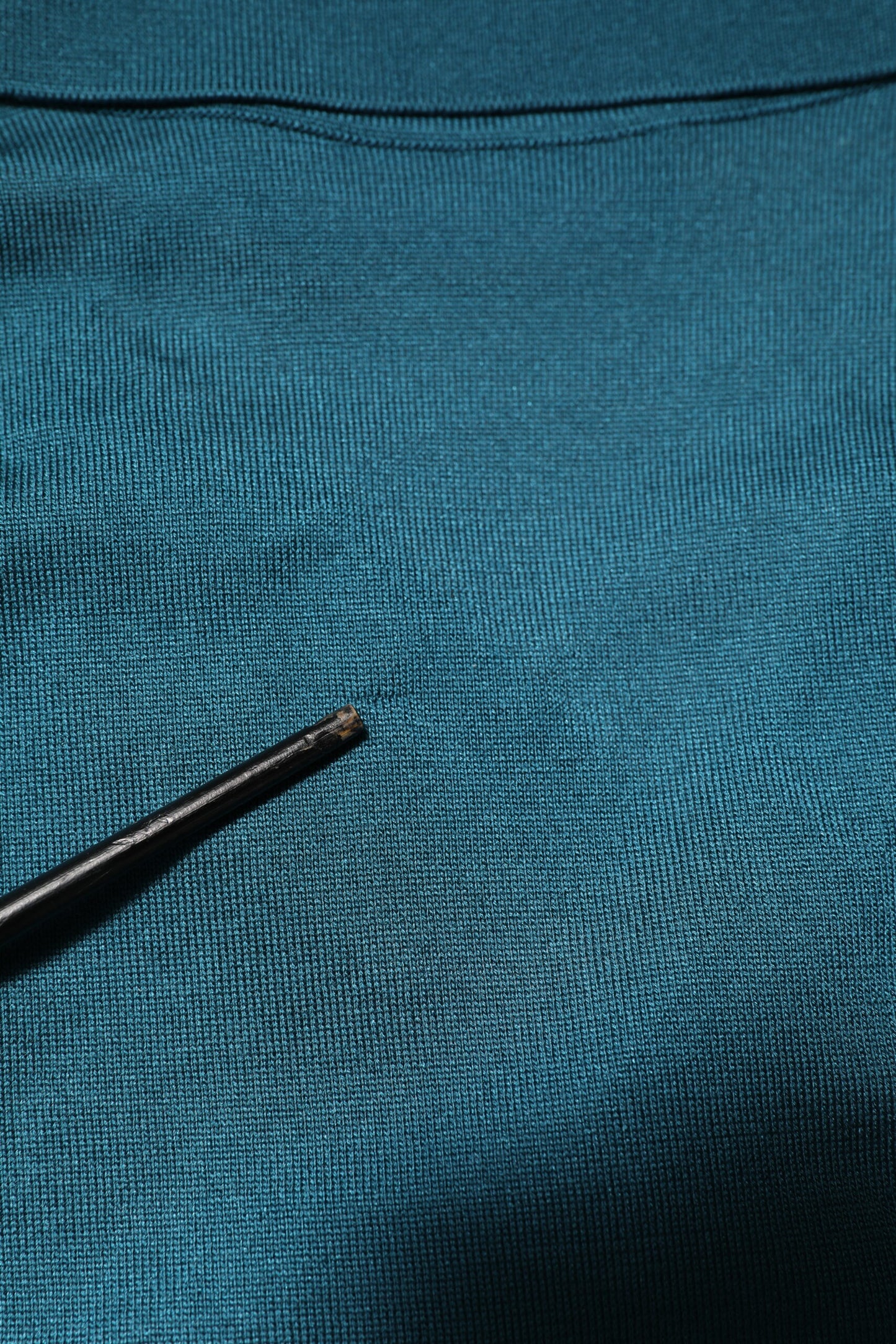 Dolce & Gabbana Blågrön Sidenkrage Kortärmad Pikétröja