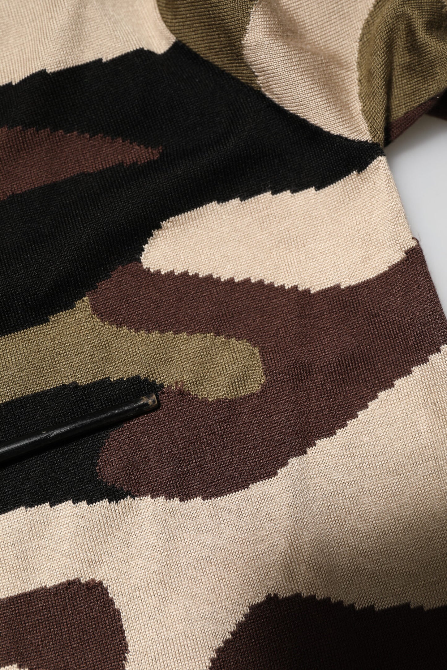 Dolce & Gabbana Kamouflage Brun Siden Militär Polotröja