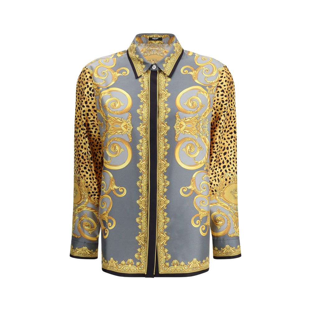 Versace Silk Cheetah Foulard-skjorte