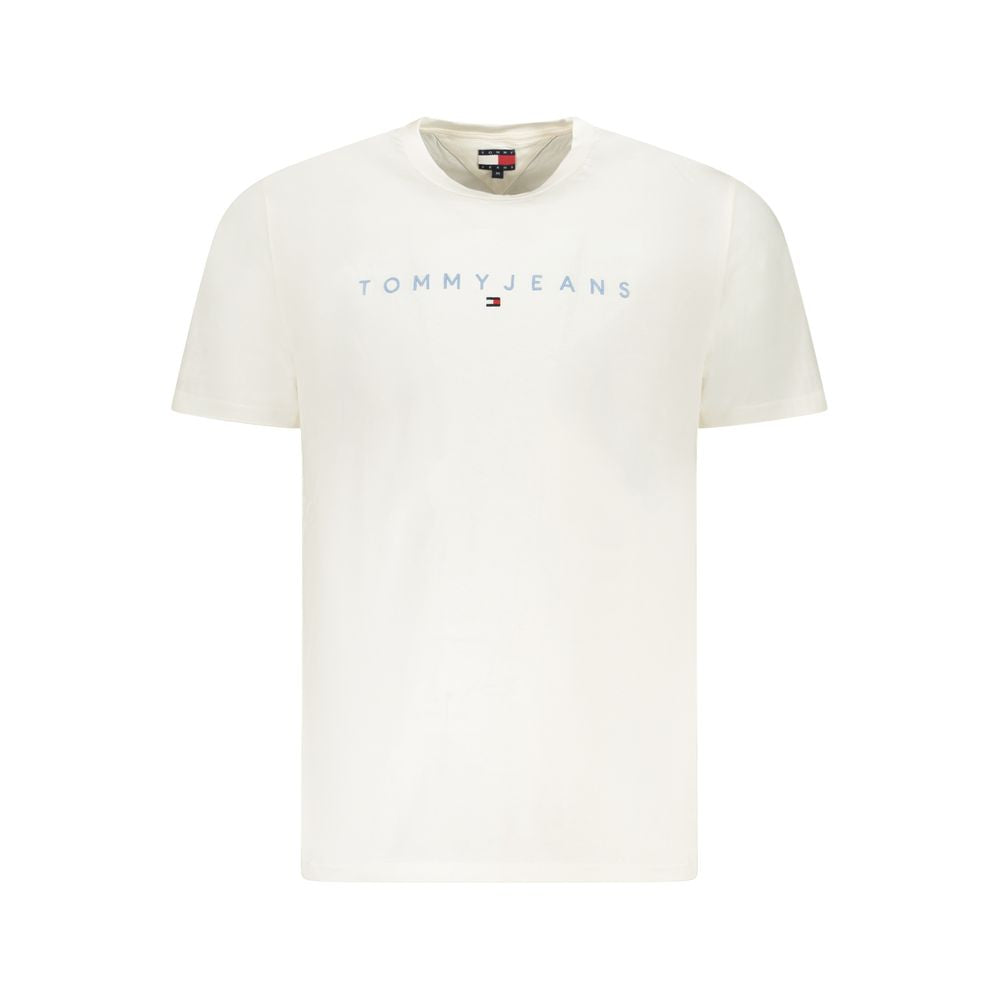 Hvit bomulls-T-skjorte for menn