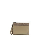 Fendi Beige Leather Clutch Bag