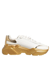 Dolce & Gabbana Vita Guld Daymaster Lädersneakers Damskor