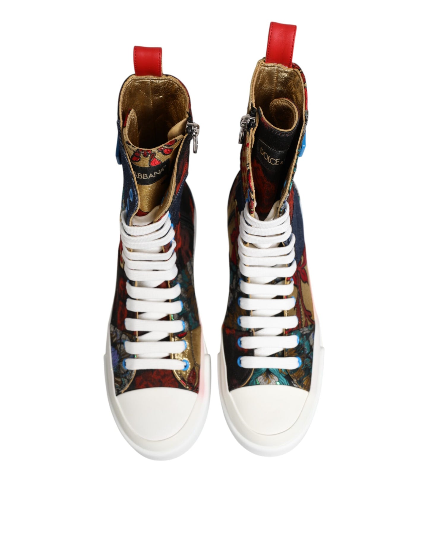 Flerfärgade Patchwork High Top Sneakers Skor