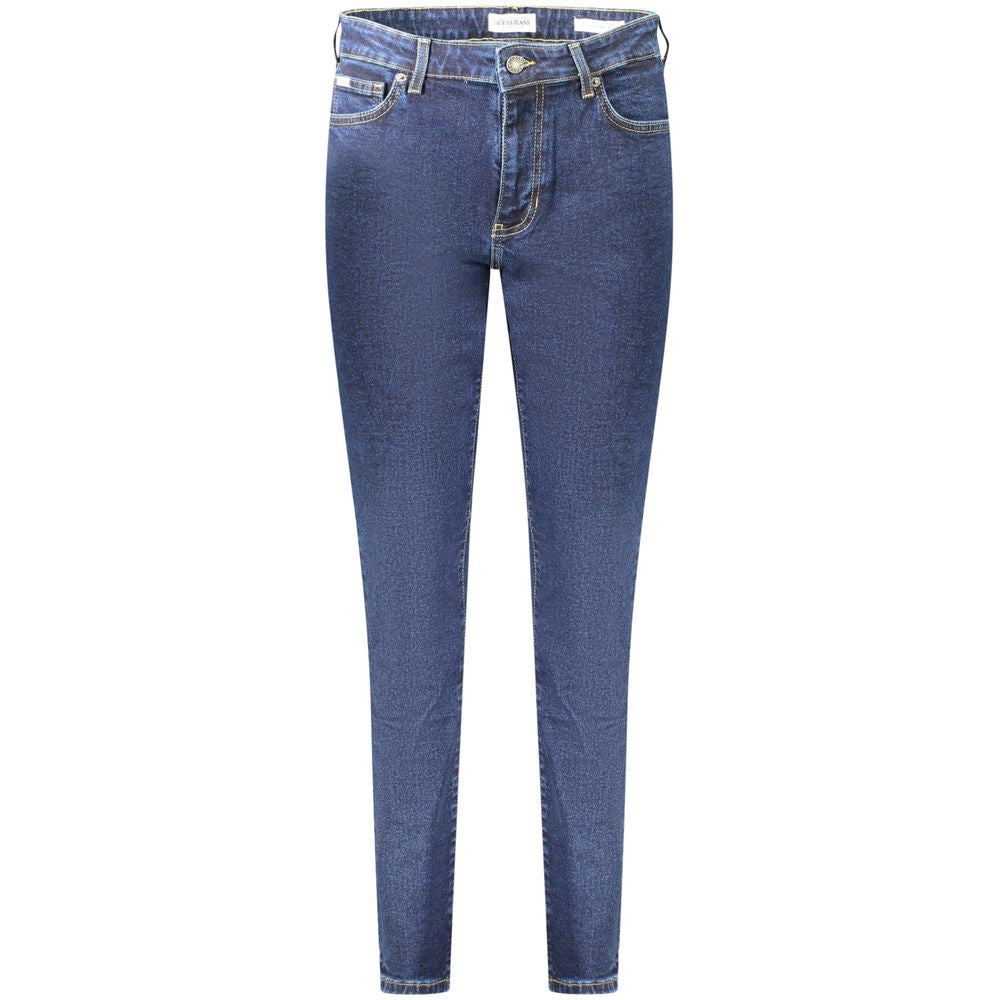 Blå bomulls skinny jeans för kvinnor