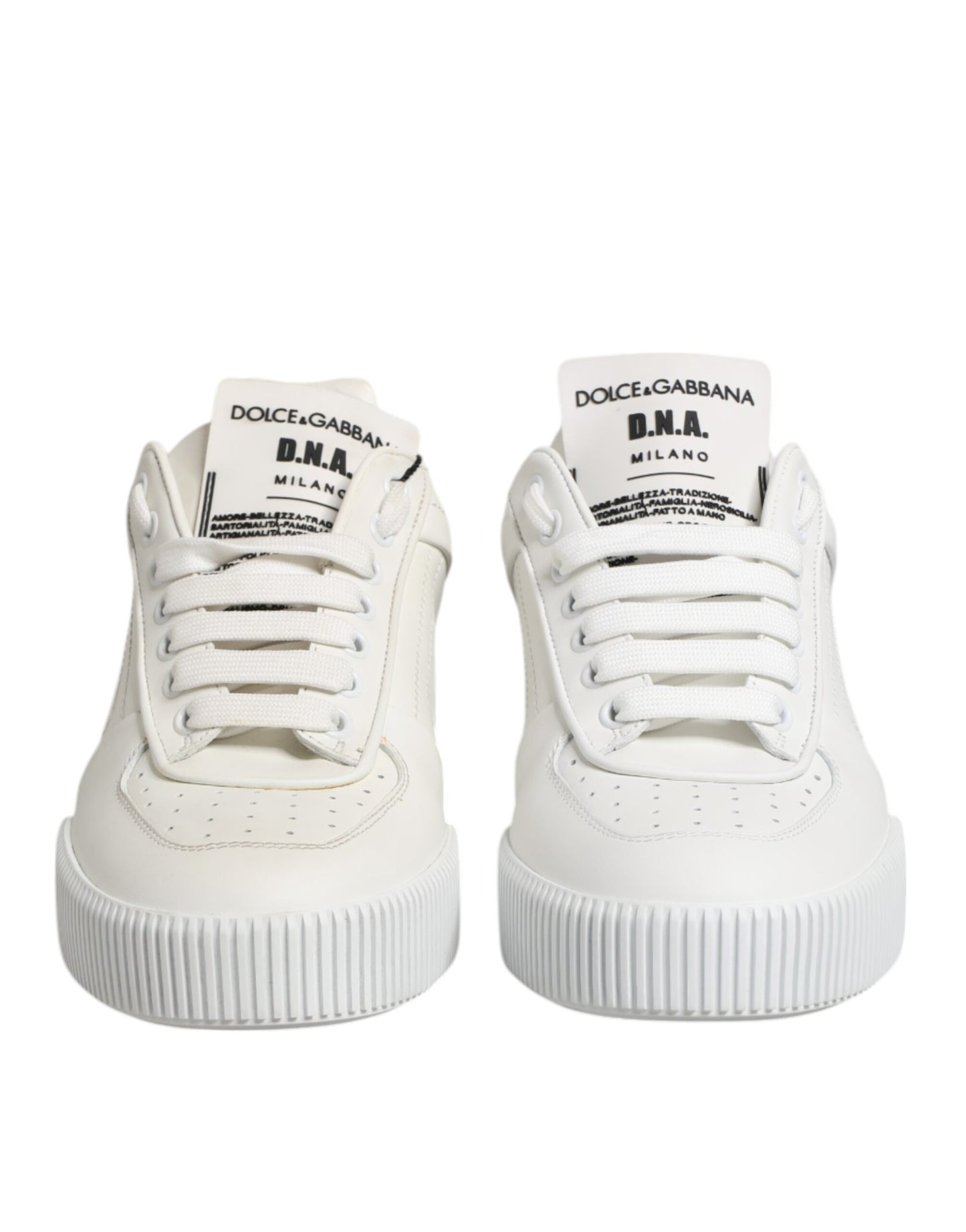 Dolce & Gabbana White Miami Leather Low Top Sneakers Shoes