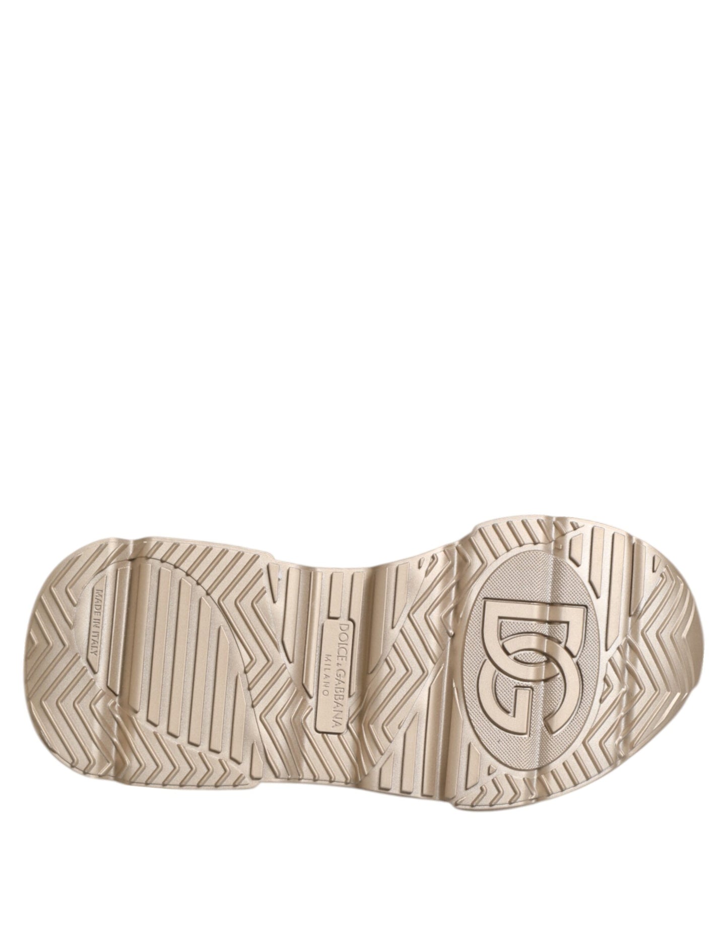 Dolce & Gabbana Guldfärgade Läder Daymaster Dam Sneakers Skor