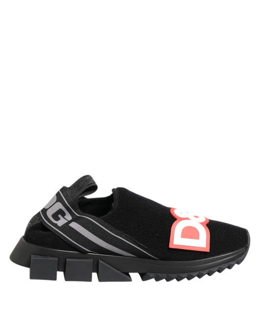 Dolce & Gabbana Svarta Grå Slip On Sorrento Sneakers Skor