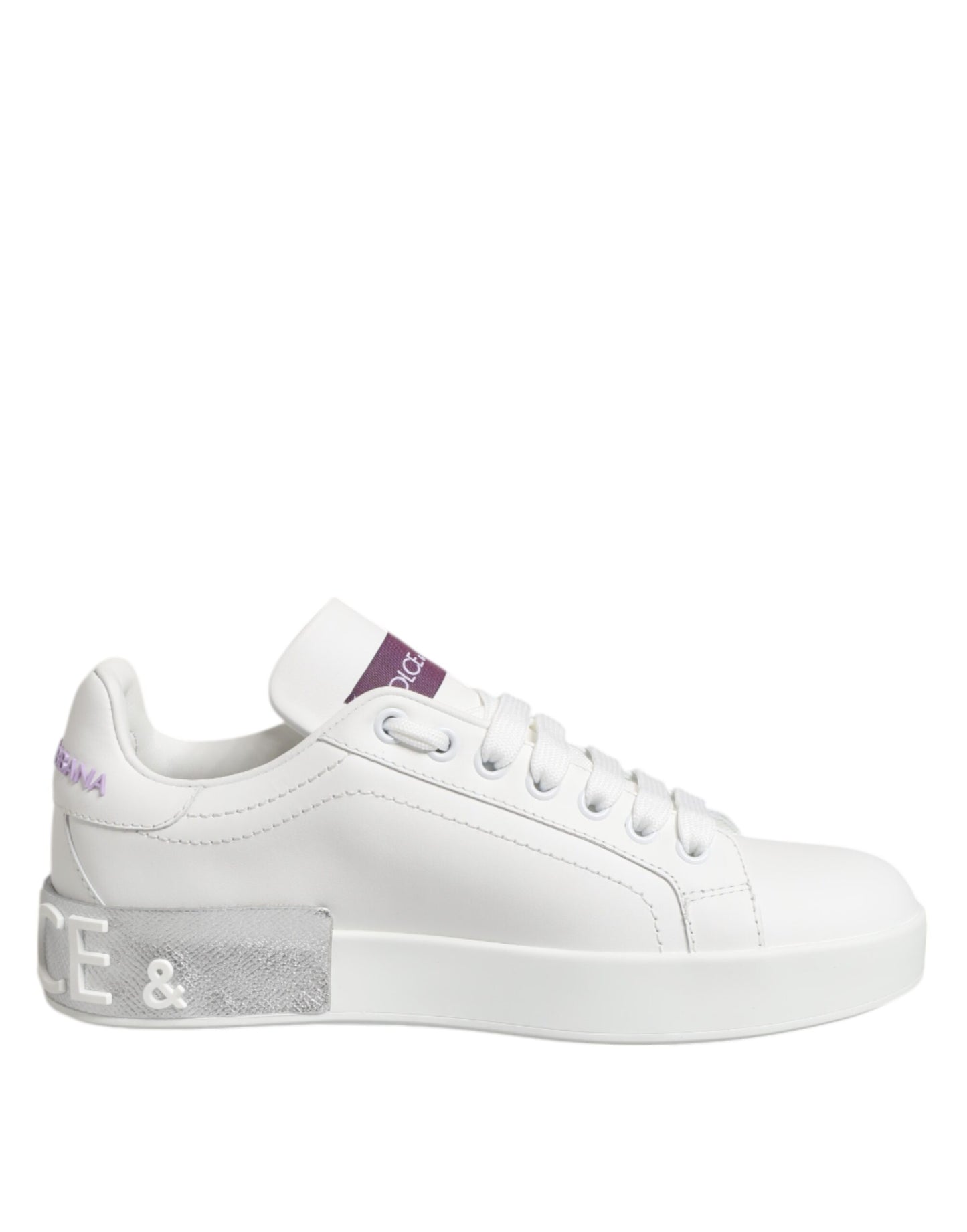 Dolce & Gabbana Vita Lila Låga Sneakers i Läder
