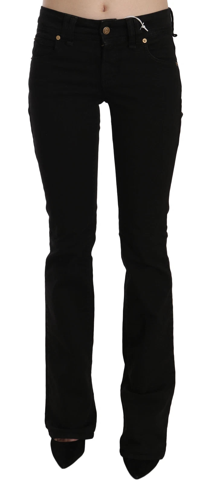Svarta Låg Midja Slim Ben Skinny Denim Casual Jeans