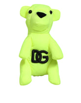 Dolce & Gabbana Neon Green Bear Embroidered Logo Men Keychain Clasp Keyring