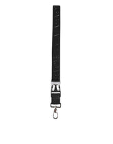 Dolce & Gabbana Black Polyester Stretch Rubberised DG Logo Men Keychain