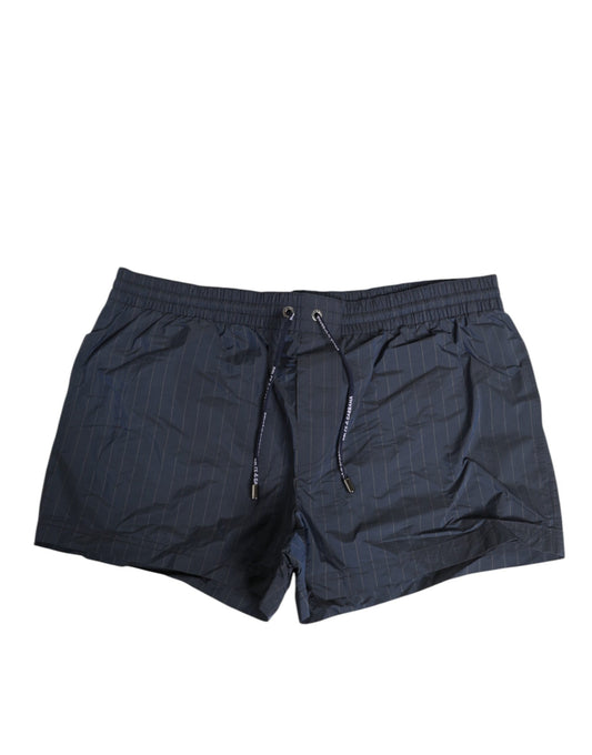 Dolce & Gabbana Marinblå Polyester Nylon Kritrandiga Herrbadkläder