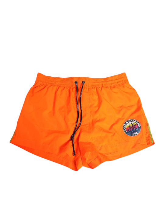 Dolce & Gabbana Orange Polyester Strandkläder Herr Shorts Badkläder