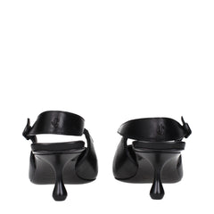 Jimmy Choo Black Leather Flat Sandals