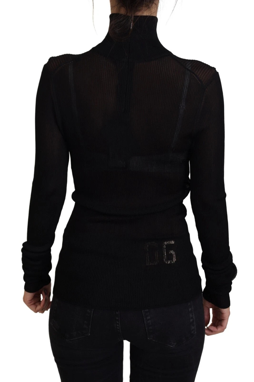 Dolce & Gabbana Svart Polotröja Slim Fit Pullover