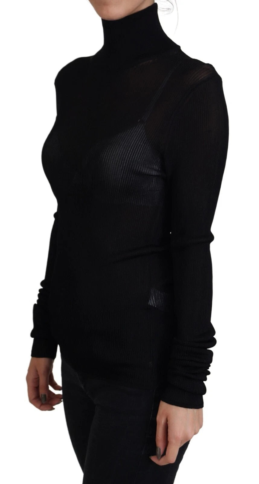 Dolce & Gabbana Svart Polotröja Slim Fit Pullover