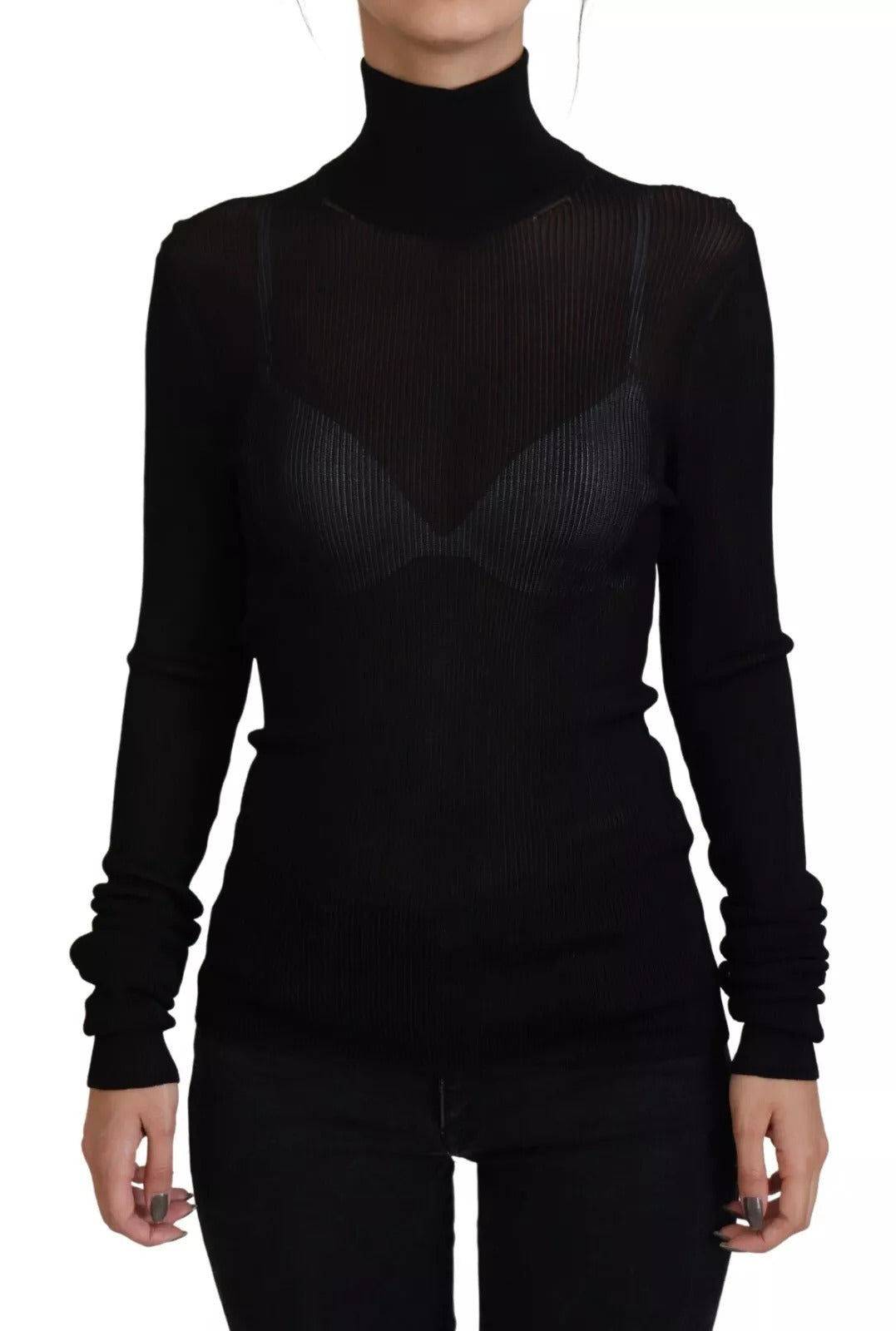 Dolce & Gabbana Svart Polotröja Slim Fit Pullover