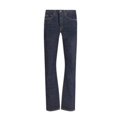 Tom Ford Blue Cotton Straight-Leg Jeans