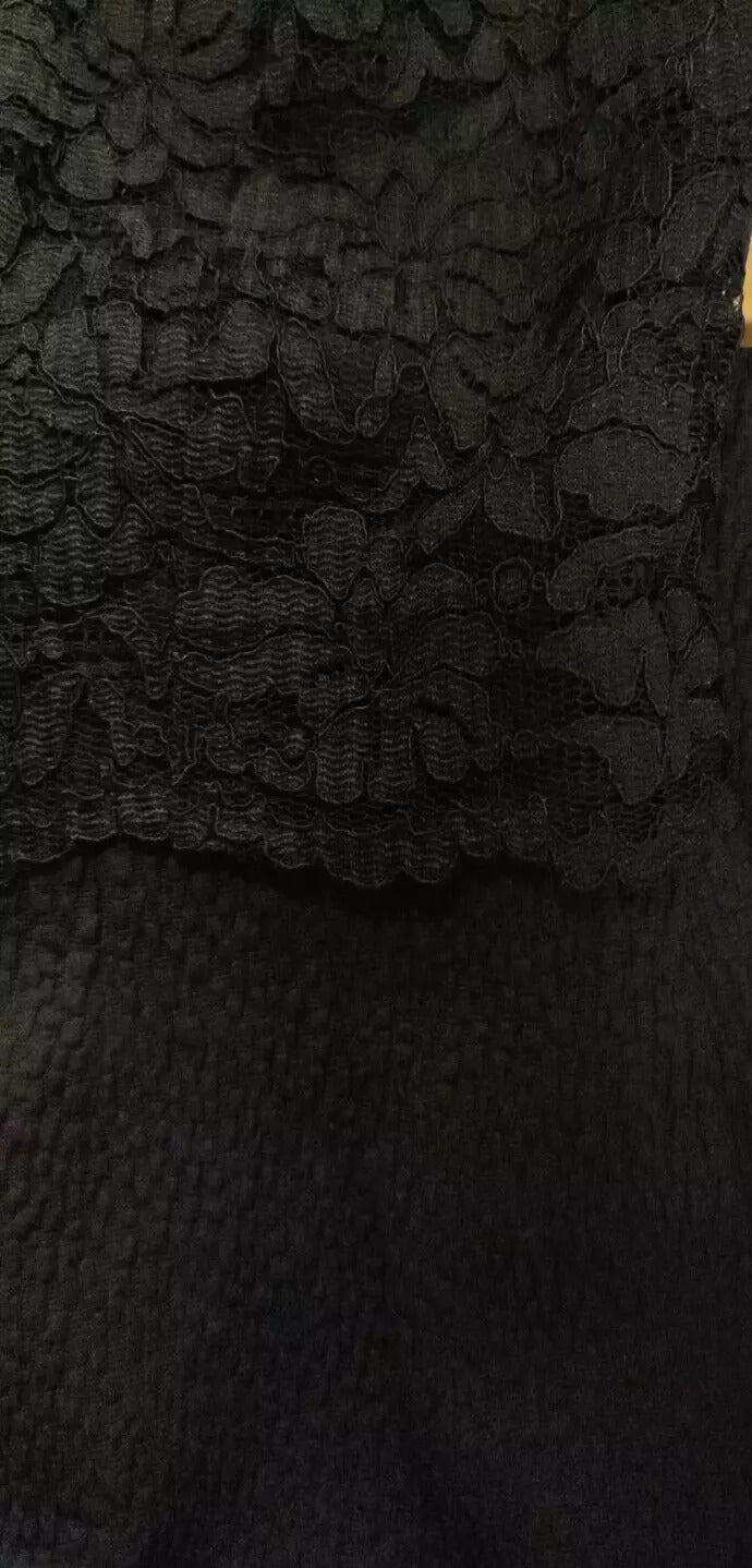 Dolce & Gabbana svart blondekjole med tettsittende skjørt og STAFF-skjørt