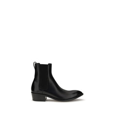 Tom Ford Black Calf Leather Bos Taurus Chelsea Boots