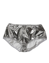 Dolce & Gabbana Silver Metallic High Waist Bikini Bottom Women Underwear