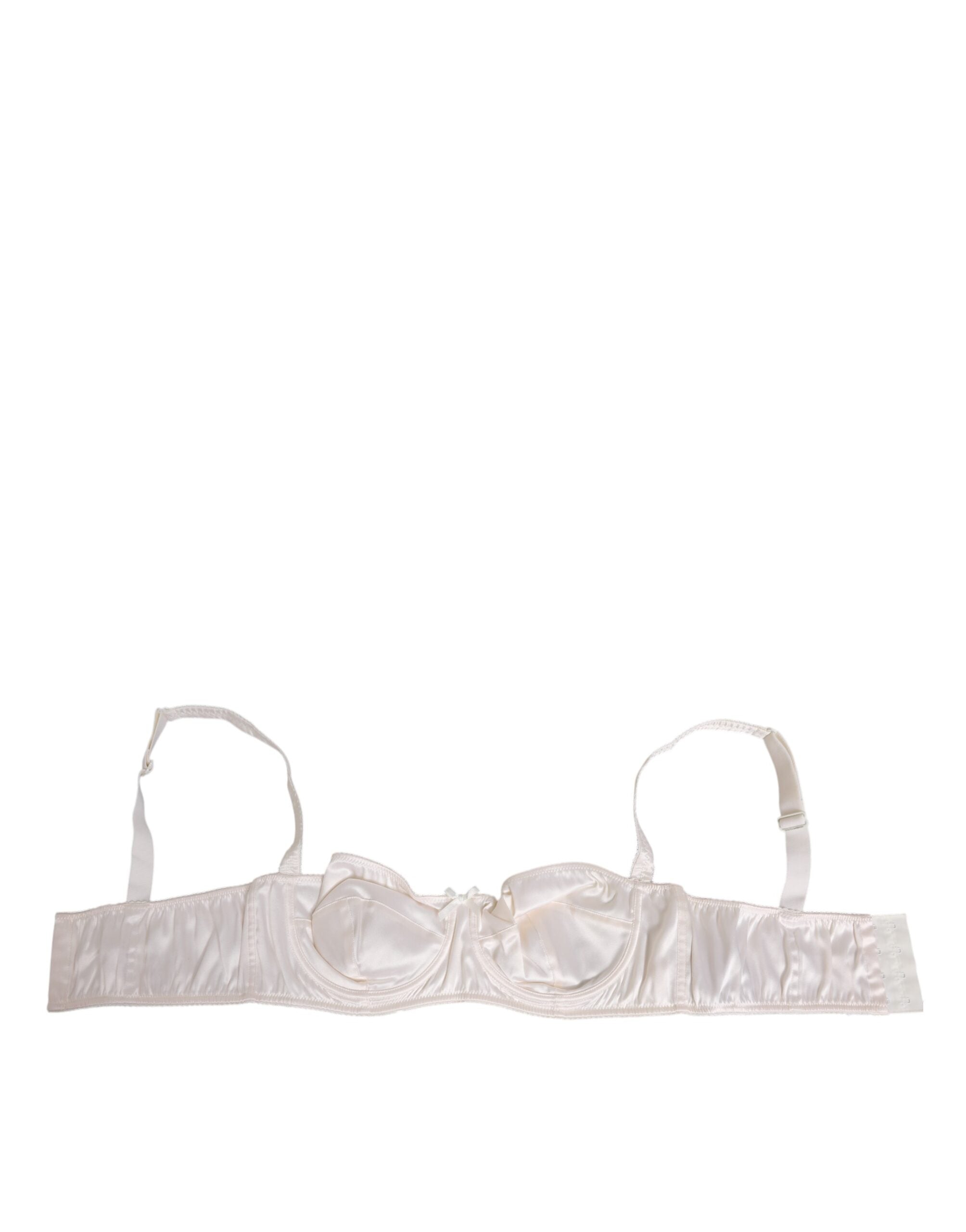 Vit siden-satin balconette-underkläder BH-underkläder