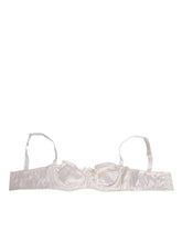 Dolce & Gabbana White Silk Satin Balconnet Lingerie Bra Underwear