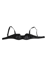Dolce & Gabbana Black Satin Underwire Bra Lingerie IT2 Underwear