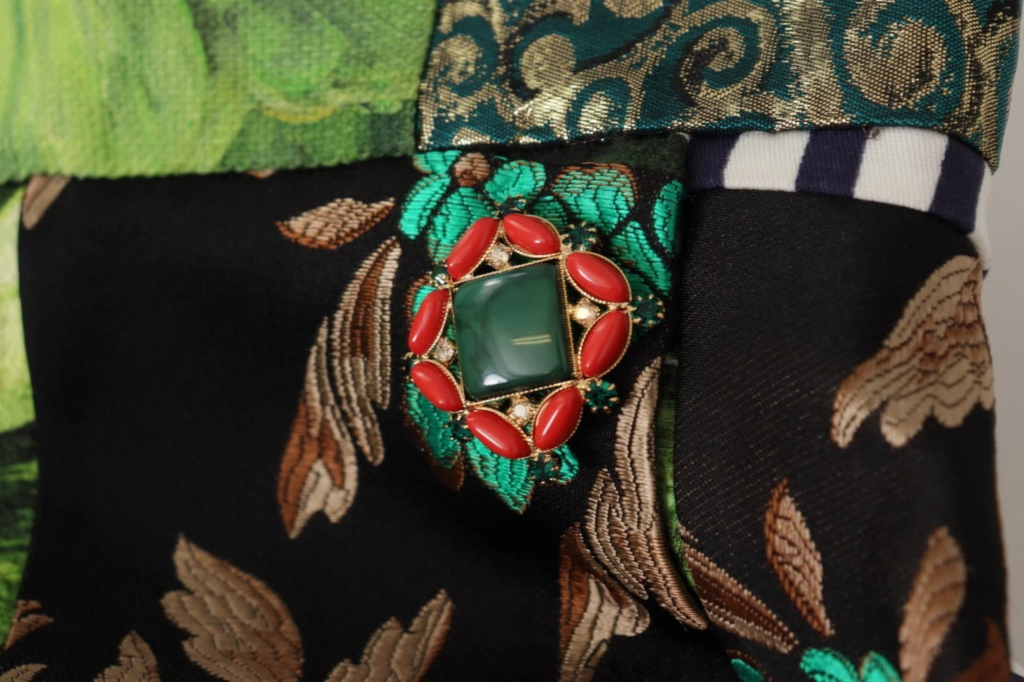 Dolce & Gabbana Flerfärgad Patchwork A-linjekjol i polyester