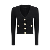 Balmain Black Viscose Cardigan