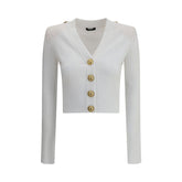 Balmain White Viscose Cardigan