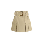 Balmain Beige Cotton Mini Skirt