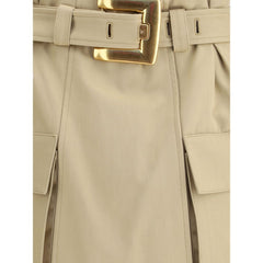 Balmain Beige Cotton Mini Skirt