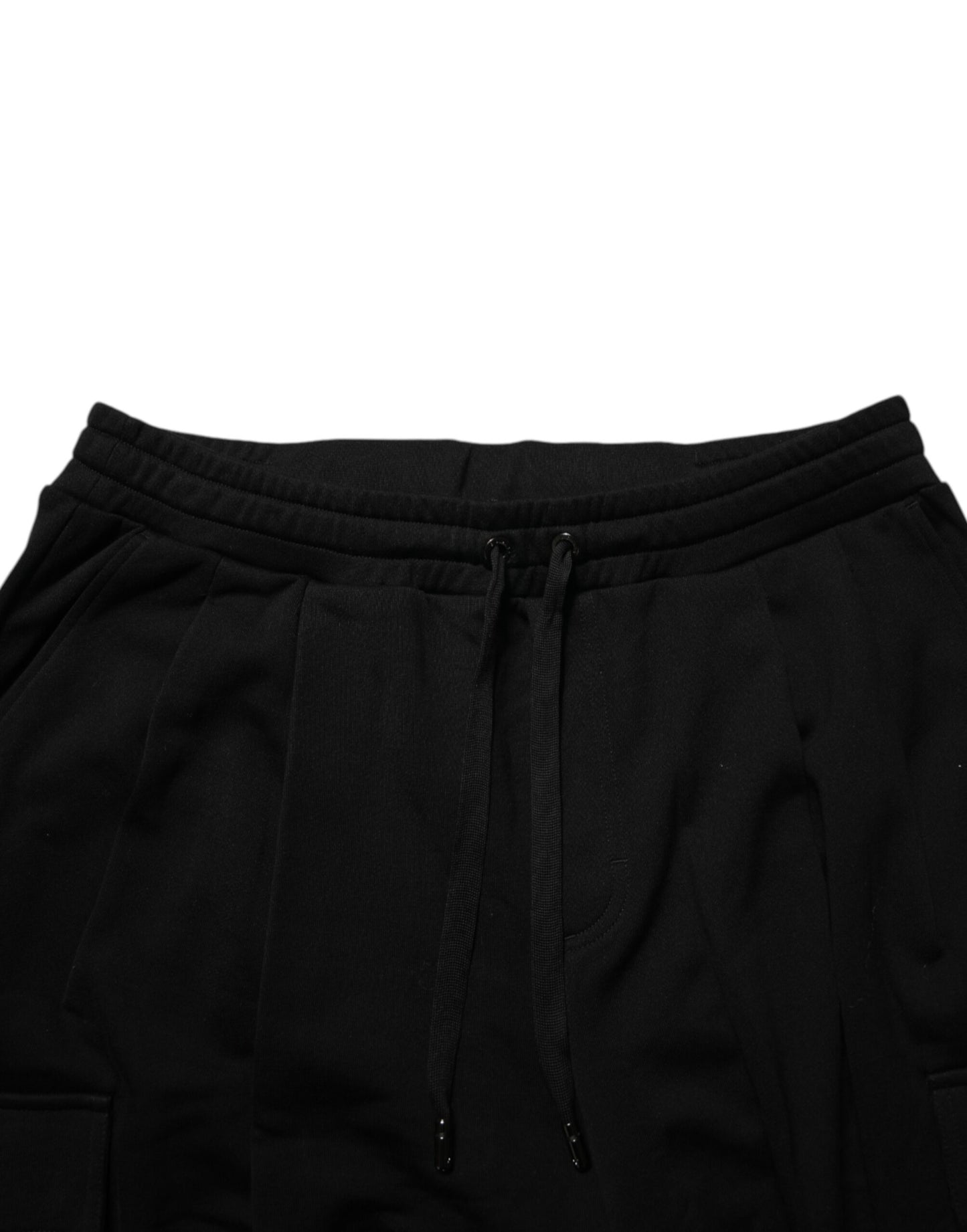 Dolce & Gabbana Svarta Cargo Joggingbyxor i Bomullsblandning med Dragsko