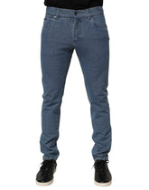 Dolce & Gabbana Blå Bomullsstretch Slim Fit Herrjeans