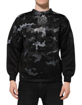Dolce & Gabbana Svart Kamouflage Rundhalsad Sweatshirttröja
