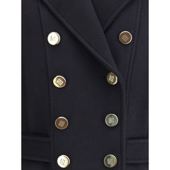 Balmain Black Wool Coat