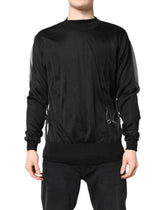 Dolce & Gabbana Svart Logotyp Polyester Rundringad Sweatshirttröja