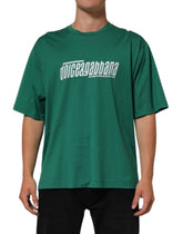 Dolce & Gabbana Grön bomulls-t-shirt med grafiskt logotryck och rund hals