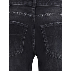 Balenciaga Black Cotton Relaxed Fit Jeans