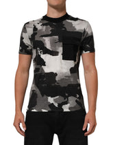 Dolce & Gabbana Multicolor Camouflage Herr Kortärmad T-shirt