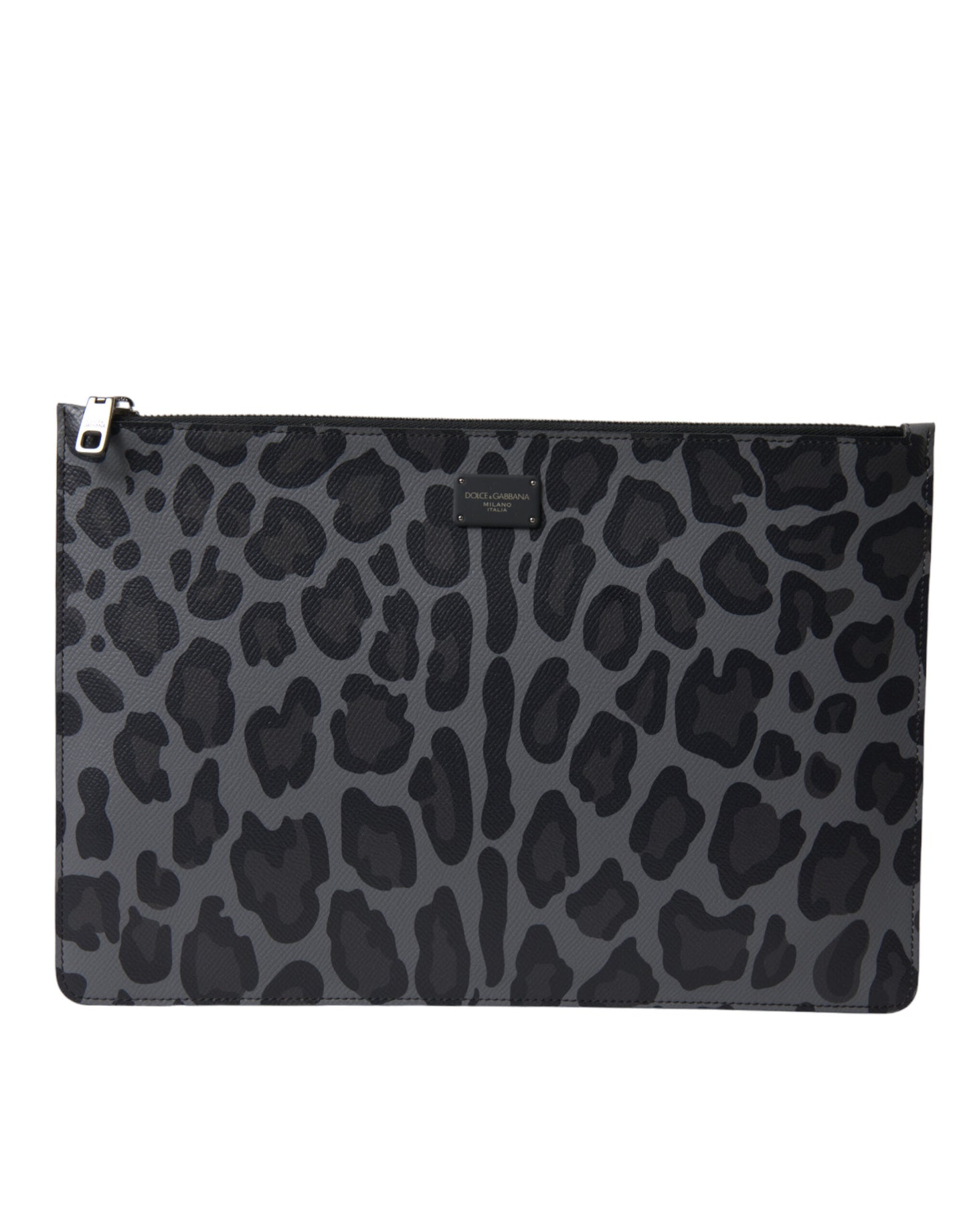 Dolce & Gabbana flerfarget leopard jacquard logo plakett dokumentkoffertveske