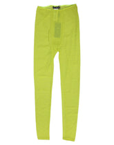 Dolce & Gabbana Neon Green Nylon Logo Spetsleggings Byxor Underkläder