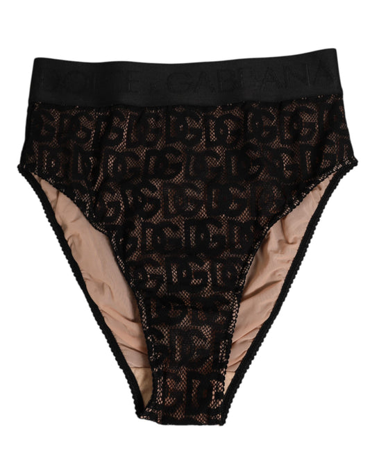 Dolce & Gabbana Svart DG Logo Blonde Høy Truse Truse Undertøy