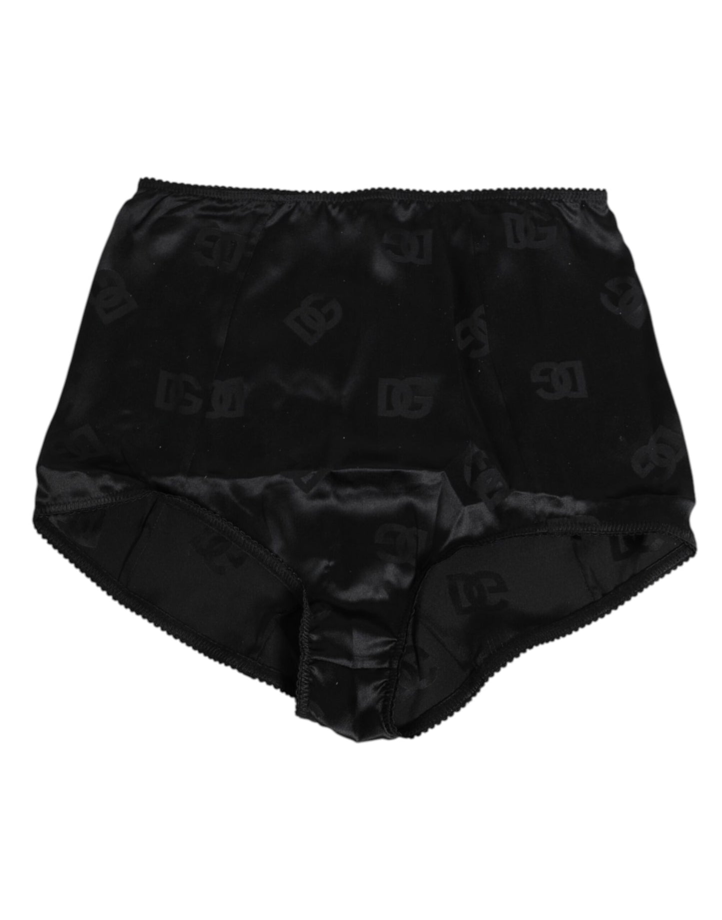 Dolce & Gabbana svart silkeundertøy med høy midje og elastisk belte