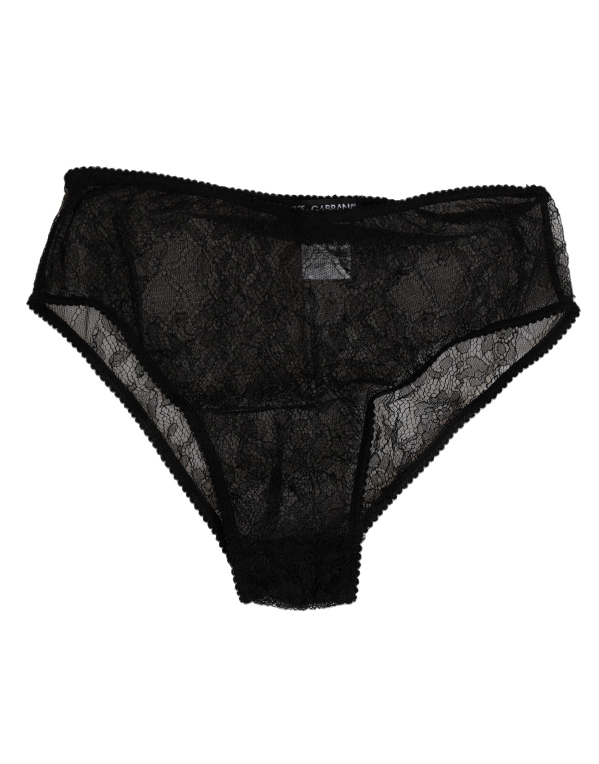 Svarta nylon stretchiga trosor med hög midja