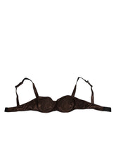 Dolce & Gabbana Brown Silk Underwired Balconette Bra Underwear